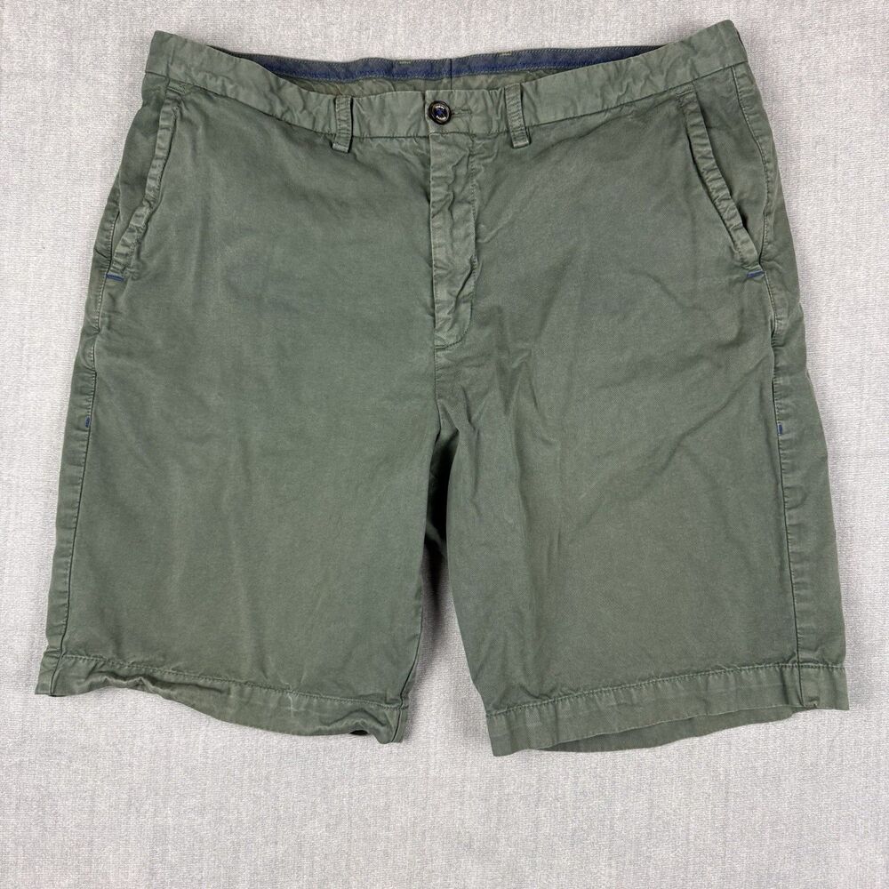 Tommy Bahama Shorts Mens 38 Green Chino Marlin Logo Casual Pima Cotton